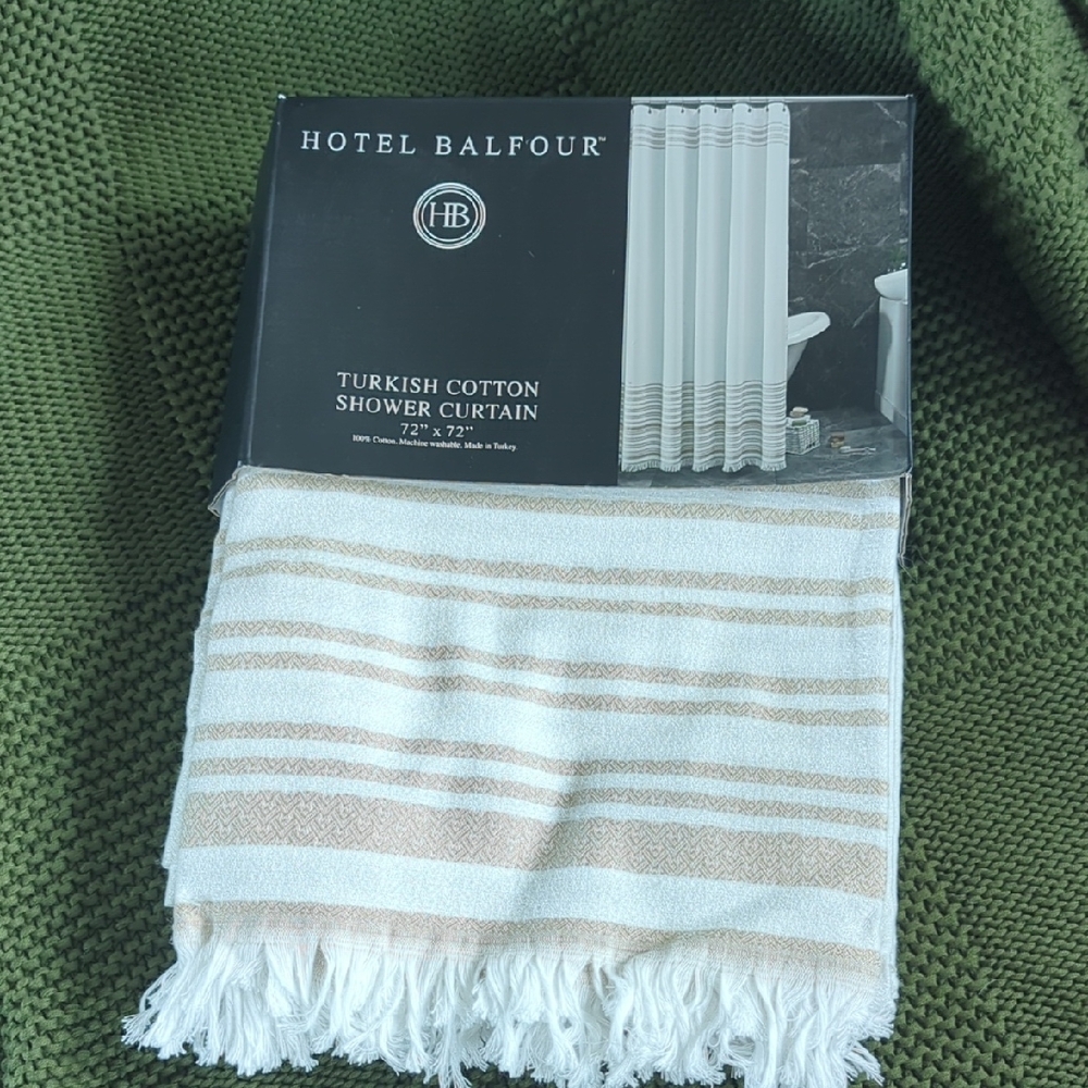 NEW Hotel Balfour Turkish Cotton Shower Curtain 72" X 72"